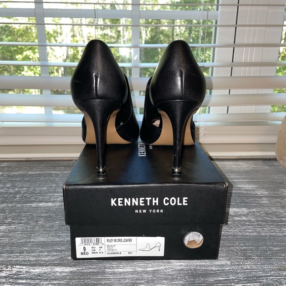 Kenneth Cole Riley 85 DRS pointed toe Loafers black leather pumps size 9. - Picture 10 of 13